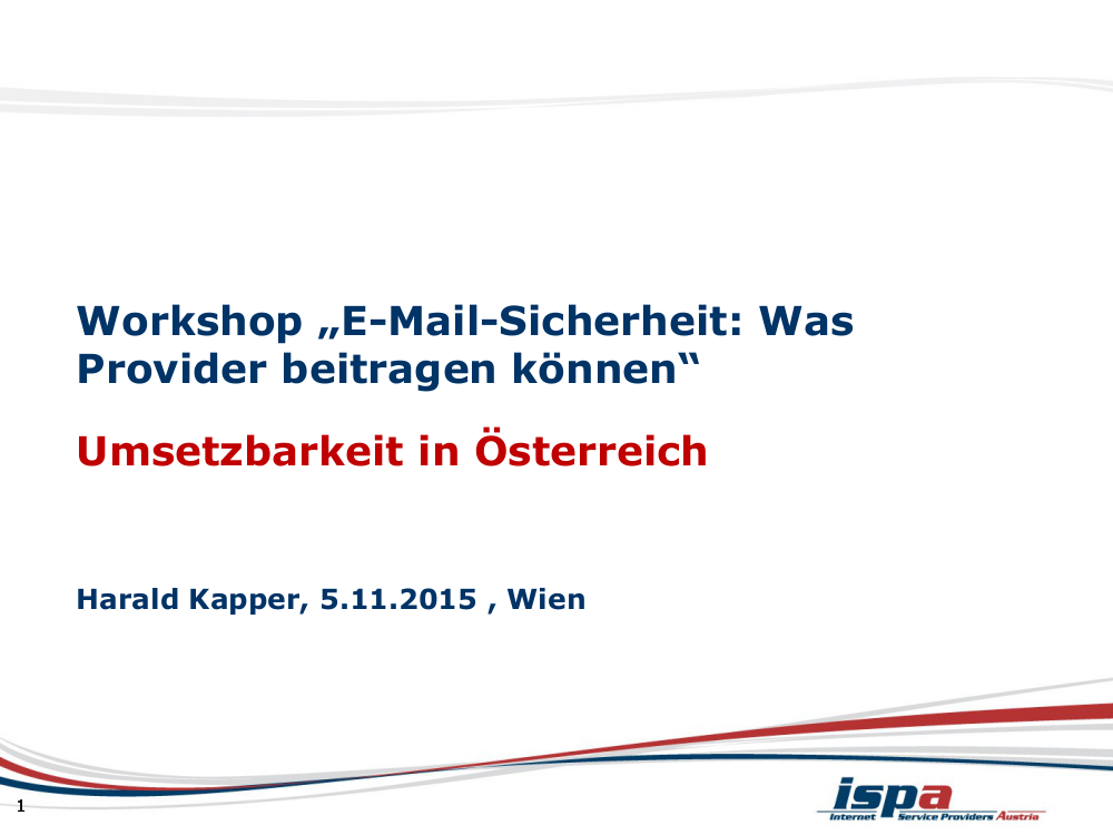 Coverbild der Präsentation RTR Workshop E-Mail-Sicherheit