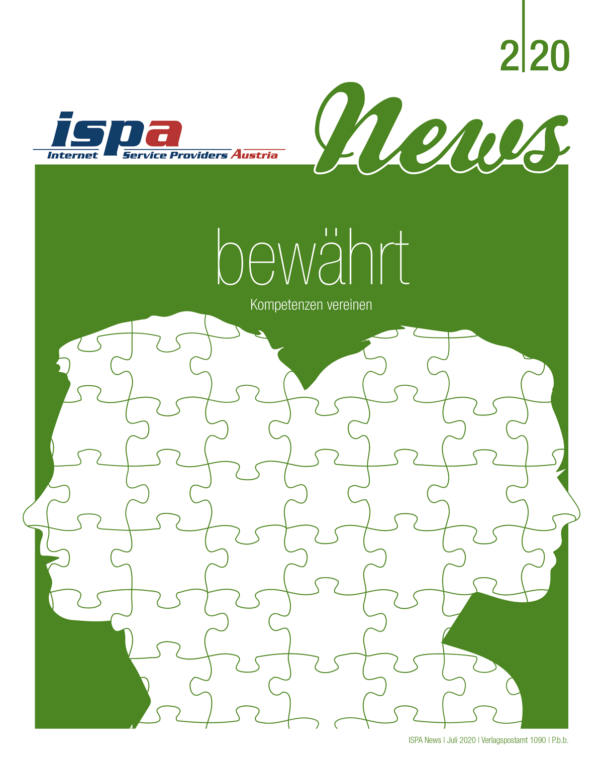 Cover ISPA News 2/20 Cover ISPA News 2/20 mit dem Titel bewährt Kompetenzen vereinen